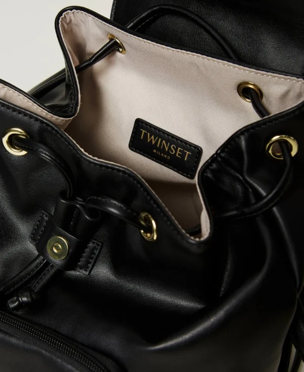 Accessoires*TWINSET Milano Sac à Dos Avec Poche Et Oval T Noir
