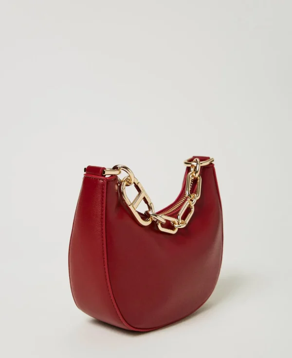 sac_mini_croissant_avec_f_2.webp Mini Sacs | Sacs À Main*TWINSET Milano Sac «Mini Croissant» Avec Fermeture Oval T Rouge Pompéien