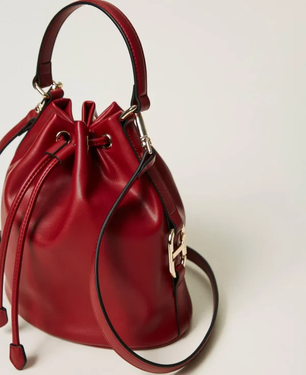 Sacs Porté Épaule | Sacs À Main*TWINSET Milano Sac Seau Avec Boucle Oval T Rouge Pompéien