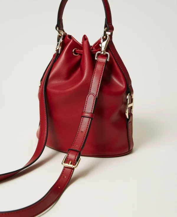 Sacs Porté Épaule | Sacs À Main*TWINSET Milano Sac Seau Avec Boucle Oval T Rouge Pompéien