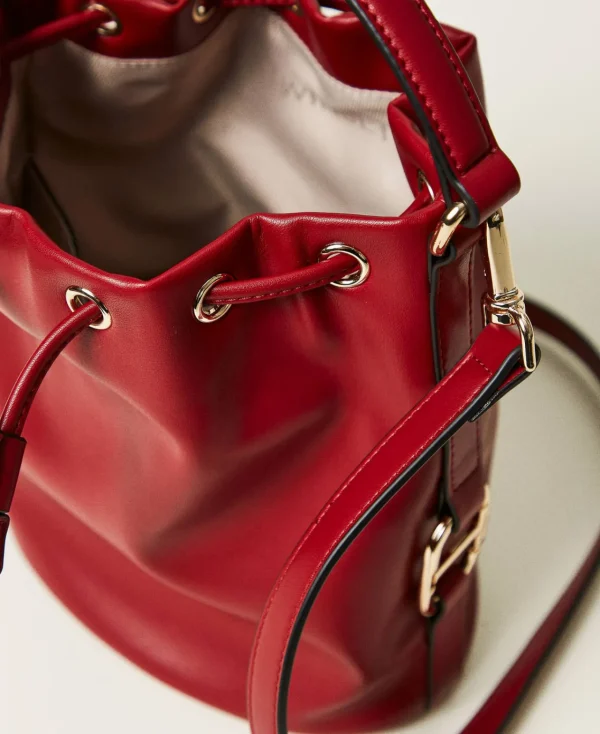 Sacs Porté Épaule | Sacs À Main*TWINSET Milano Sac Seau Avec Boucle Oval T Rouge Pompéien