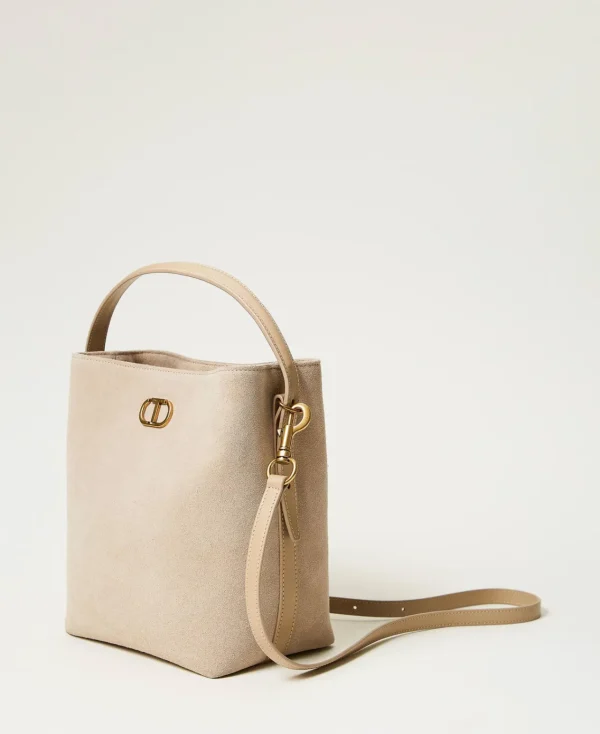 sac_seau_chelsea_en_cuir_1.webp Sacs Porté Épaule | Sacs À Bandoulière*TWINSET Milano Sac Seau «Chelsea» En Cuir Sable