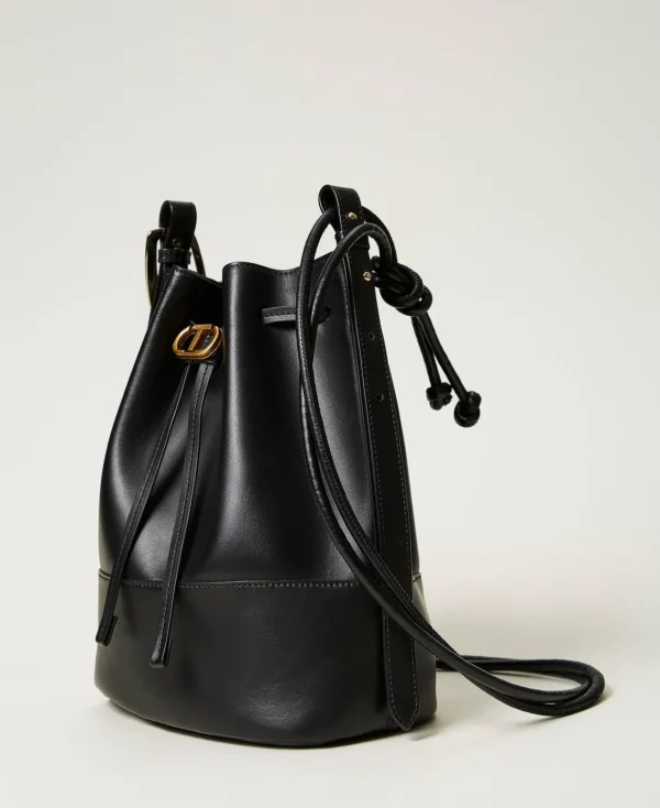 sac_seau_jane_en_cuir_2.webp Sacs Porté Épaule | Sacs À Bandoulière*TWINSET Milano Sac Seau «Jane» En Cuir Noir