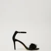 sandales_en_cuir_avec_plu_0.webp Chaussures À Talons | Escarpins Et Sandales*TWINSET Milano Sandales En Cuir Avec Plumes Noir