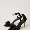 sandales_en_cuir_avec_plu_1.webp Chaussures À Talons | Escarpins Et Sandales*TWINSET Milano Sandales En Cuir Avec Plumes Noir