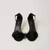 sandales_en_cuir_avec_plu_3.webp Chaussures À Talons | Escarpins Et Sandales*TWINSET Milano Sandales En Cuir Avec Plumes Noir