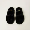 sandales_slides_en_fausse_4.webp Escarpins Et Sandales | Chaussures Plates*TWINSET Milano Sandales Slides En Fausse Fourrure Noir