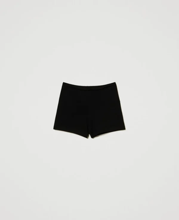 short_ajust_en_maille_1.webp Shorts*TWINSET Milano Short Ajusté En Maille Noir