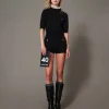 short_emily_en_maille_de__0.webp Shorts*TWINSET Milano Short «Emily» En Maille De Mohair Mélangé Noir