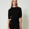 short_emily_en_maille_de__2.webp Shorts*TWINSET Milano Short «Emily» En Maille De Mohair Mélangé Noir