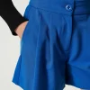 short_en_flanelle_4.webp Pantalons Et Jeans*TWINSET Milano Short En Flanelle Bleu « Surf »