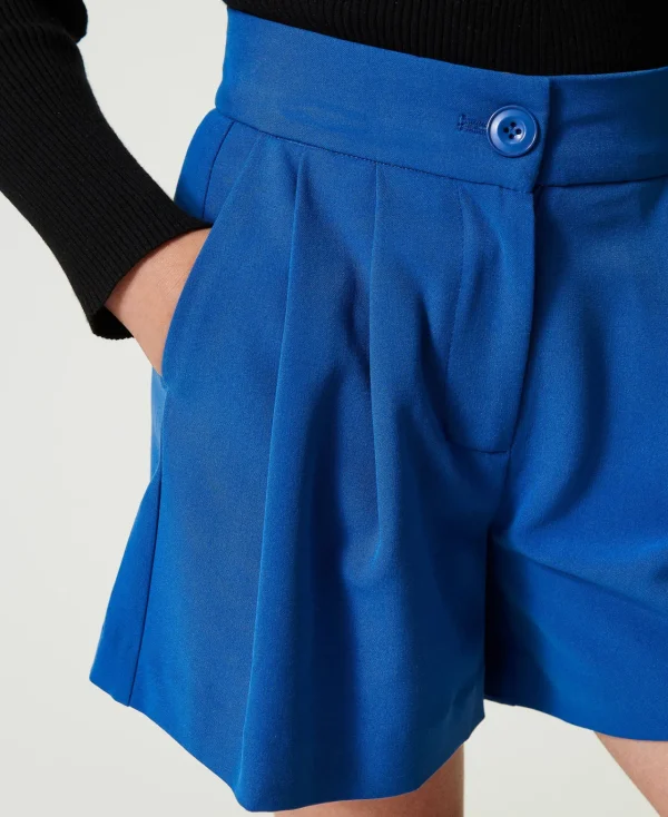short_en_flanelle_4.webp Pantalons Et Jeans*TWINSET Milano Short En Flanelle Bleu « Surf »