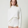 short_en_maille_dangora_m_0.webp Shorts*TWINSET Milano Short En Maille D’angora Mélangé Avec Perles Blanc Neige