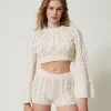 short_en_maille_de_laine_2.webp Shorts*TWINSET Milano Short En Maille De Laine Blanc Neige