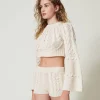 short_en_maille_de_laine_3.webp Shorts*TWINSET Milano Short En Maille De Laine Blanc Neige