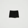 short_en_velours_brod_1.webp Pantalons Élégants | Shorts*TWINSET Milano Short En Velours Brodé Noir
