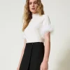 Shorts*TWINSET Milano Short Portefeuille En Laine Mélangée Noir