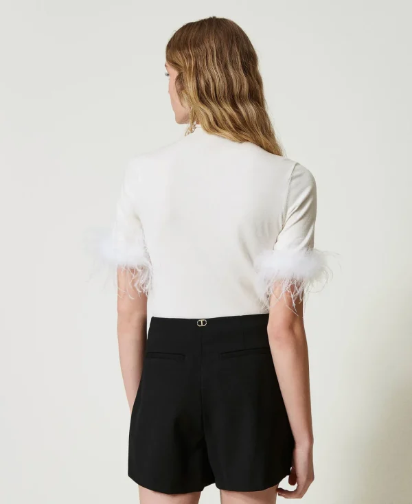 Shorts*TWINSET Milano Short Portefeuille En Laine Mélangée Noir