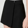 Shorts*TWINSET Milano Short Portefeuille En Laine Mélangée Noir