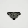 Sous-Vêtements Et Vêtements De Nuit*TWINSET Milano Slip Brésilien En Dentelle Et Tulle Noir