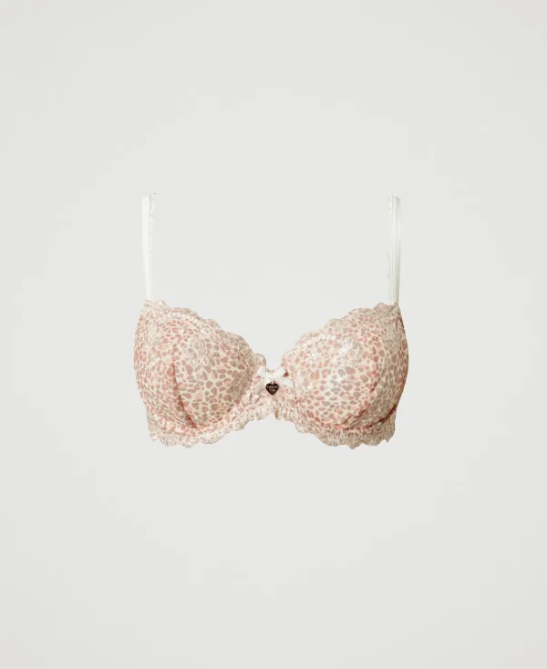 soutiengorge__armatures_e_1.webp Sous-Vêtements Et Vêtements De Nuit*TWINSET Milano Soutien-gorge à Armatures En Tulle Animalier Multicolore Imprimé Animalier