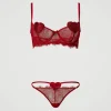 soutiengorge_corbeille_et_1.webp Sous-Vêtements Et Vêtements De Nuit*TWINSET Milano Soutien-gorge Corbeille Et String En Dentelle Rouge Vénitien