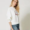 sweatshirt_avec_logo_oval_2.webp Sweat-Shirts*TWINSET Milano Sweat-shirt Avec Logo Oval T Floral Blanc Antique White