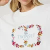 sweatshirt_avec_logo_oval_4.webp Sweat-Shirts*TWINSET Milano Sweat-shirt Avec Logo Oval T Floral Blanc Antique White