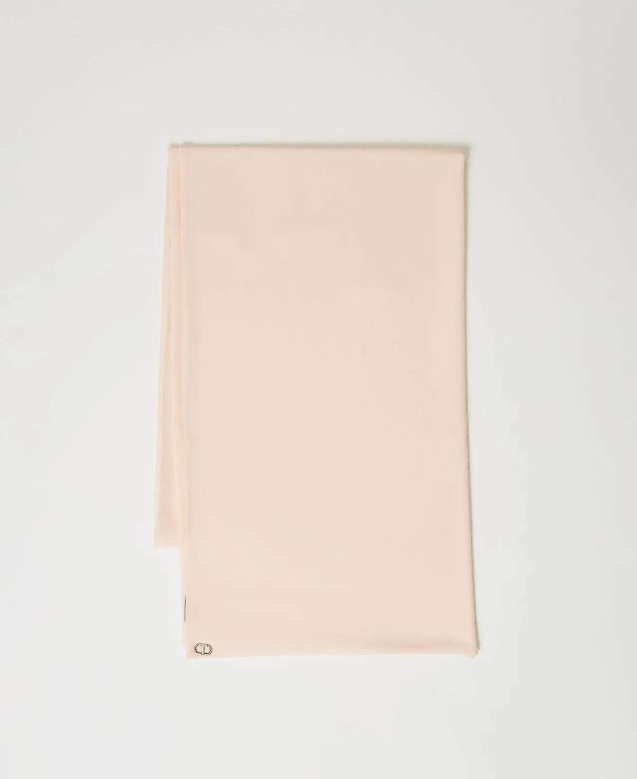tole_en_crpe_georgette_do_0.webp Écharpes*TWINSET Milano Étole En Crêpe Georgette Doublé Rose « Peach Pink »