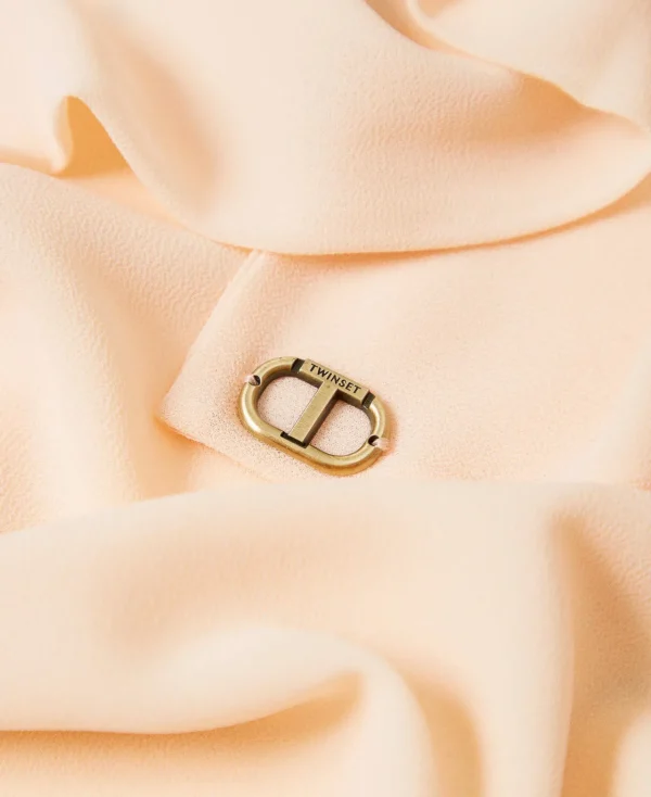 tole_en_crpe_georgette_do_2.webp Écharpes*TWINSET Milano Étole En Crêpe Georgette Doublé Rose « Peach Pink »