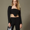 top_bustier_avec_broderie_0.webp T-Shirts Et Tops*TWINSET Milano Top Bustier Avec Broderie Noir