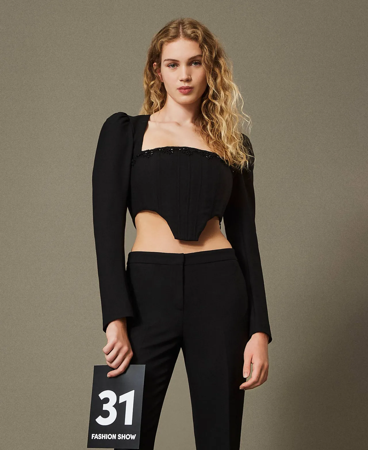 T-Shirts Et Tops*TWINSET Milano Top Bustier Avec Broderie Noir