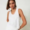 top_dbardeur_avec_sequins_2.webp T-Shirts Et Tops*TWINSET Milano Top Débardeur Avec Sequins All-over Blanc "Papers"