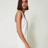 top_dbardeur_avec_sequins_3.webp T-Shirts Et Tops*TWINSET Milano Top Débardeur Avec Sequins All-over Blanc "Papers"