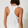 top_dbardeur_avec_sequins_4.webp T-Shirts Et Tops*TWINSET Milano Top Débardeur Avec Sequins All-over Blanc "Papers"