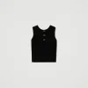 top_double_usage_en_maill_1.webp T-Shirts Et Tops*TWINSET Milano Top Double Usage En Maille Avec Oval T Noir