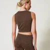 T-Shirts Et Tops*TWINSET Milano Top En Maille Avec Lurex Bicolore Fondant/Or Foncé