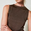 T-Shirts Et Tops*TWINSET Milano Top En Maille Avec Lurex Bicolore Fondant/Or Foncé