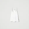 T-Shirts Et Tops*TWINSET Milano Top En Satin Blanc Neige
