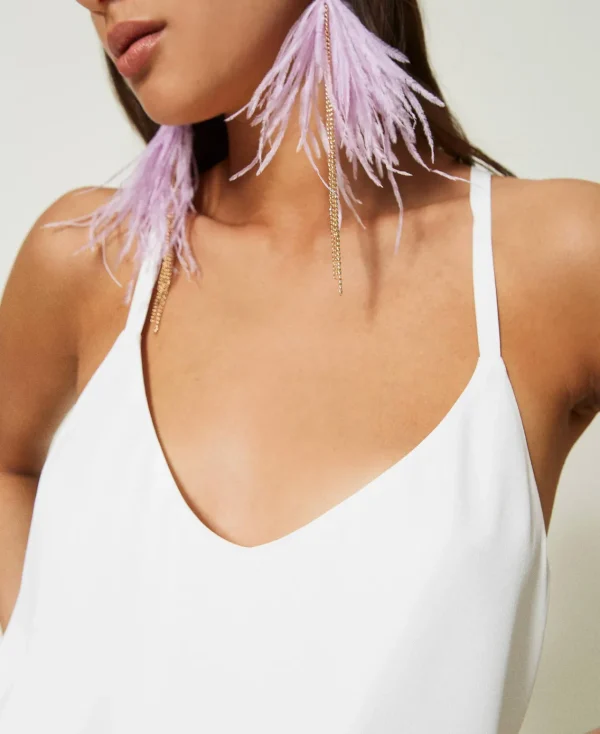 T-Shirts Et Tops*TWINSET Milano Top En Satin Blanc Neige