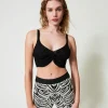 top_myfo_en_maille_avec_i_2.webp T-Shirts Et Tops*TWINSET Milano Top MYFO En Maille Avec Imprimé Pailleté Noir