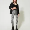 top_myfo_en_maille_avec_i_5.webp T-Shirts Et Tops*TWINSET Milano Top MYFO En Maille Avec Imprimé Pailleté Noir