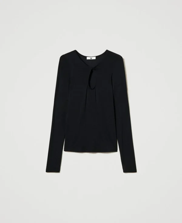 T-Shirts Et Tops*TWINSET Milano T-shirt Ajouré Noir