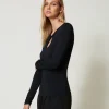 T-Shirts Et Tops*TWINSET Milano T-shirt Ajouré Noir