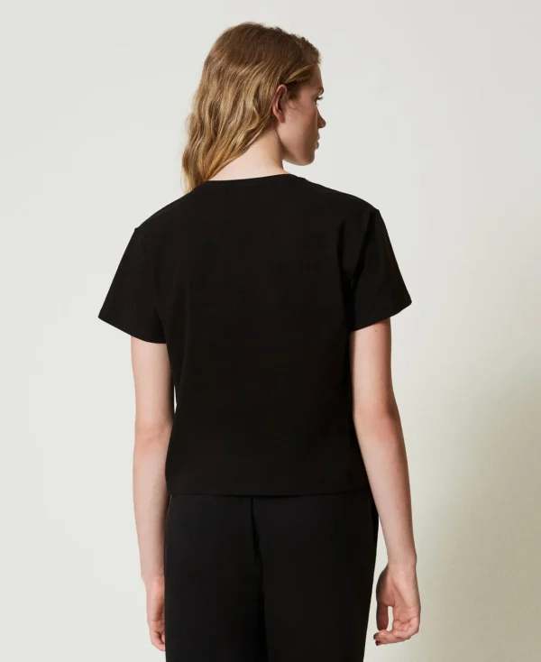 T-Shirts Et Tops*TWINSET Milano T-shirt Avec Barrette Cœur Noir