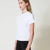 T-Shirts Et Tops*TWINSET Milano T-shirt Avec Broderie Siglée Oval T Blanc