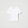 tshirt_avec_construction__1.webp T-Shirts Et Tops*TWINSET Milano T-shirt Avec Construction Bustier Blanc
