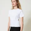 tshirt_avec_construction__2.webp T-Shirts Et Tops*TWINSET Milano T-shirt Avec Construction Bustier Blanc