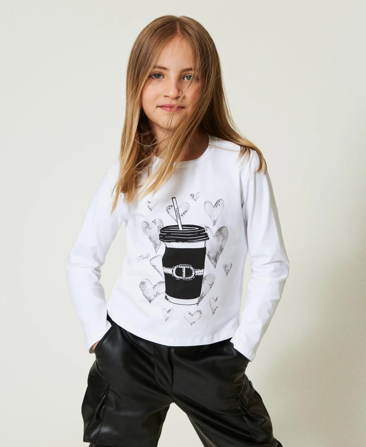 tshirt_avec_imprim_et_str_0.webp T-Shirts Et Tops*TWINSET Milano T-shirt Avec Imprimé Et Strass Off White