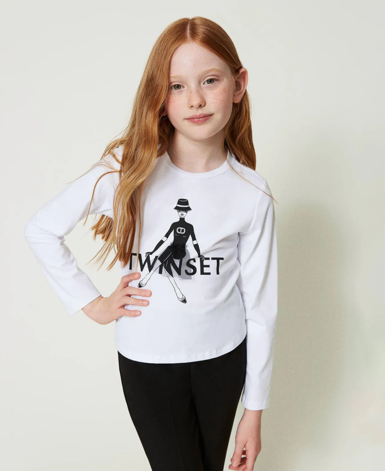 tshirt_avec_logo_imprim_p_0.webp T-Shirts Et Tops*TWINSET Milano T-shirt Avec Logo Imprimé Pailleté Off White